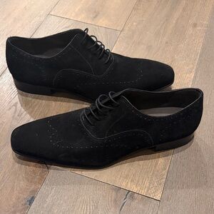 Mezlan Black Suede Oxfords